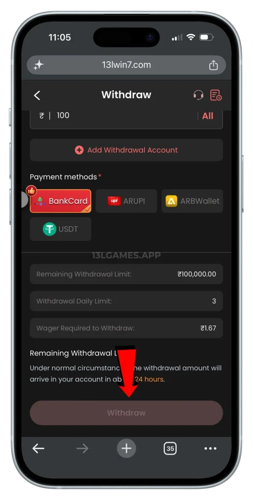 13lgame-withdrawal-page
